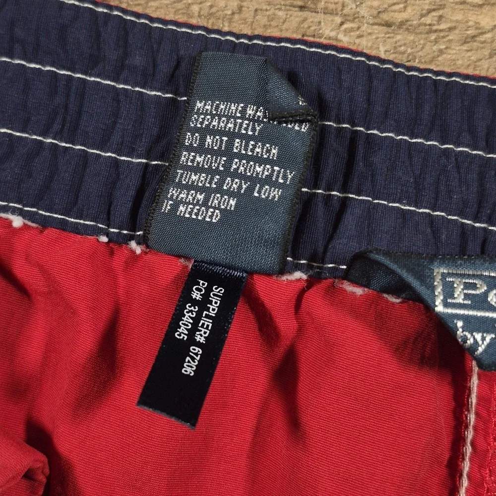 Polo Ralph Lauren Board Swim Trunks Men's Medium Red Blue Pony 90's Y2K 2000's